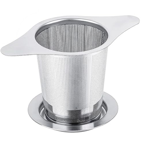 NKOVE Universal Tea Infuser with Lid Stainless Steel Filter Fits