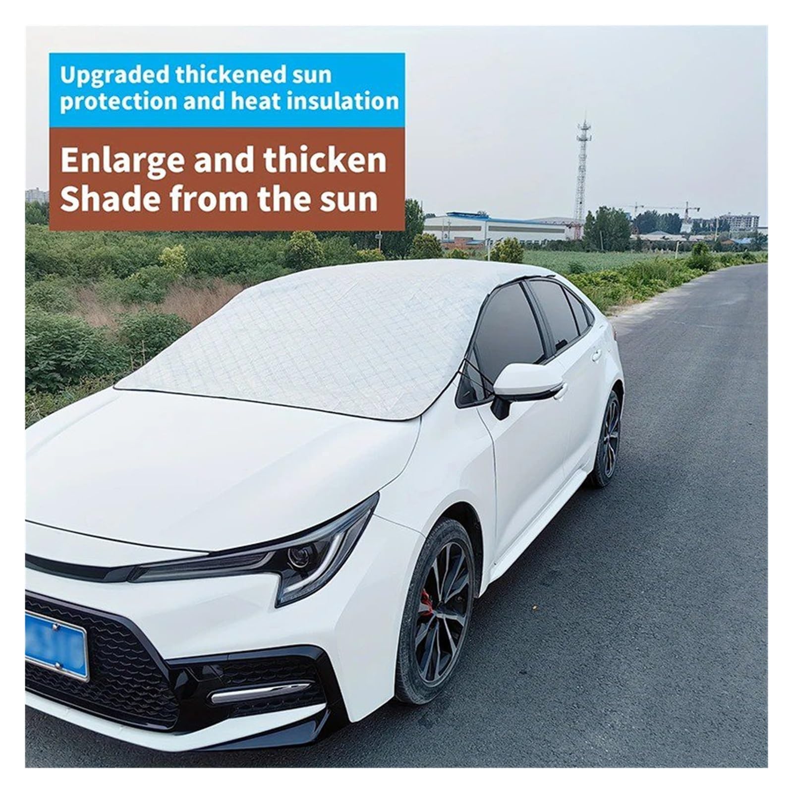 Schneeschutz Für Autos Dicker Faltbarer Auto-Sonnenschutz Panorama-Schiebedächer Blockiert UV-Strahlen Und Isoliert Hitze/Kälte Winterartikel