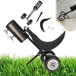 Crazy Weeds Marauder, Sidewalk Crack Weeder Crevice Weeding Tool, Garden Detachable Long Handle Weed Puller Tool Stand up Heavy Duty, Crevice Weeding Tools with Wheels (2 in 1 Double Hook)