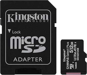 Kingston 512GB Canvas Select Plus microSDXC Card | Up to 100MB/s | A1 Class 10 UHS-I | with Adapter | SDCS2/512GB
