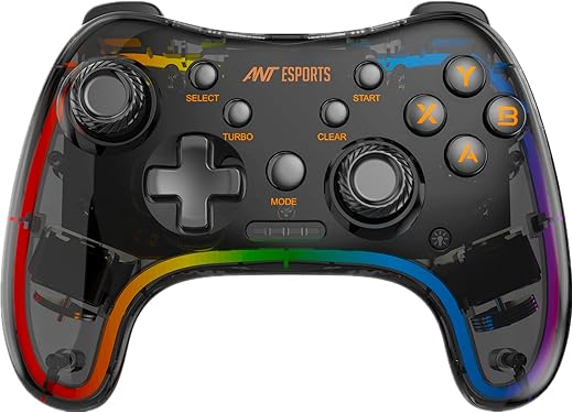 Ant Esports GP310R Wireless Game-Pad with Neon RGB, Support PS4, PS3, Xbox360 Gaming Console, PC, Android tv Set, Android Media Box, D-Input &…