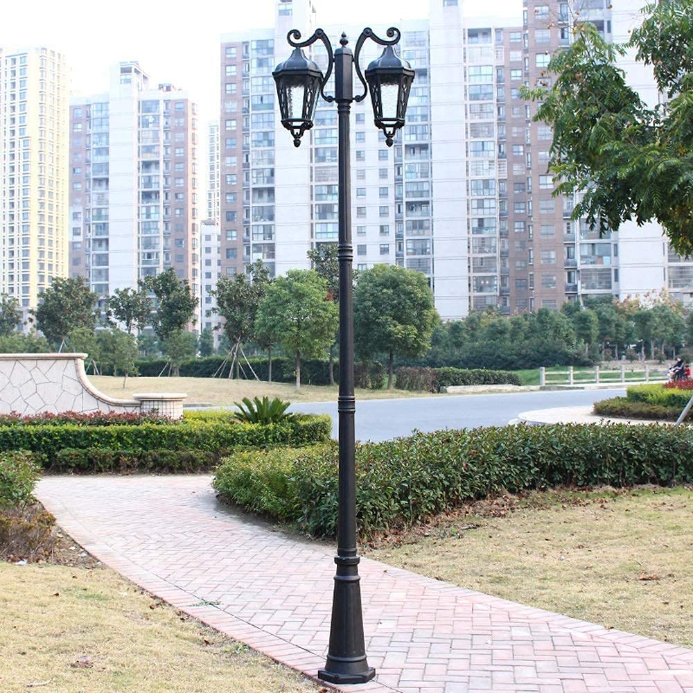 Lamp Post Lights Outdoor,Column Light,Ip54 Watertight Outdoor Aluminum Landscape Lantern,E27 External Lawn,Tradition High Pole Pillar (3.2M)