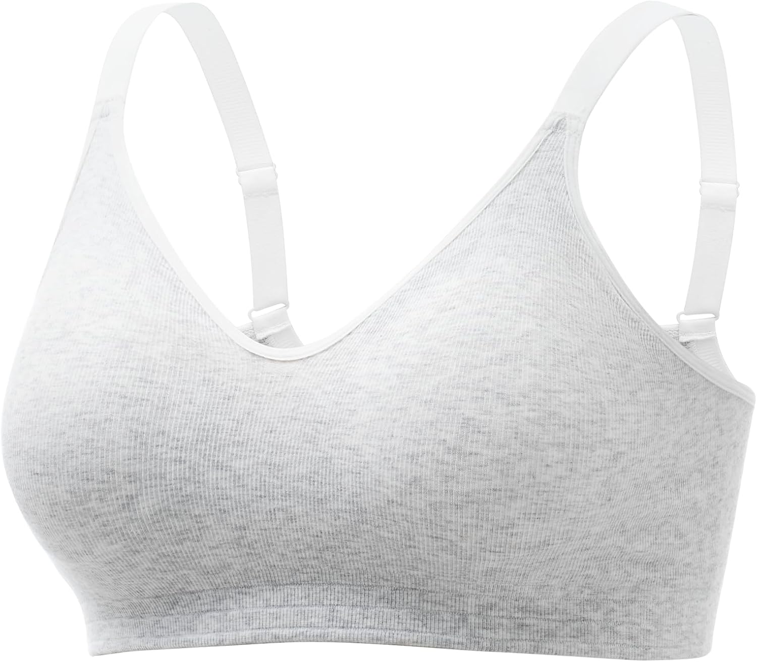 Momcozy Seamless U.S. Cotton Wireless Bras for Women, Comfortable Full Coverage Bra with Fixed Pads for Everyday Wear