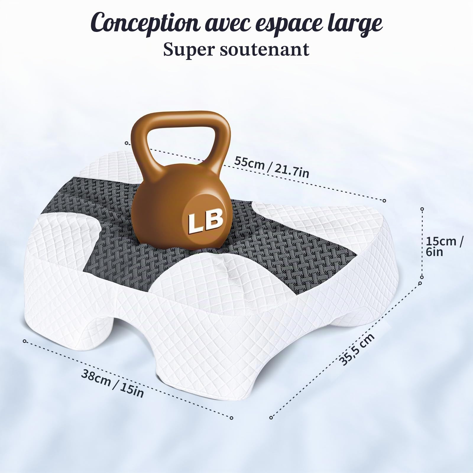 SAHEYER Oreiller Latéral avec Trou pour Bras, Coussin Memoire Forme