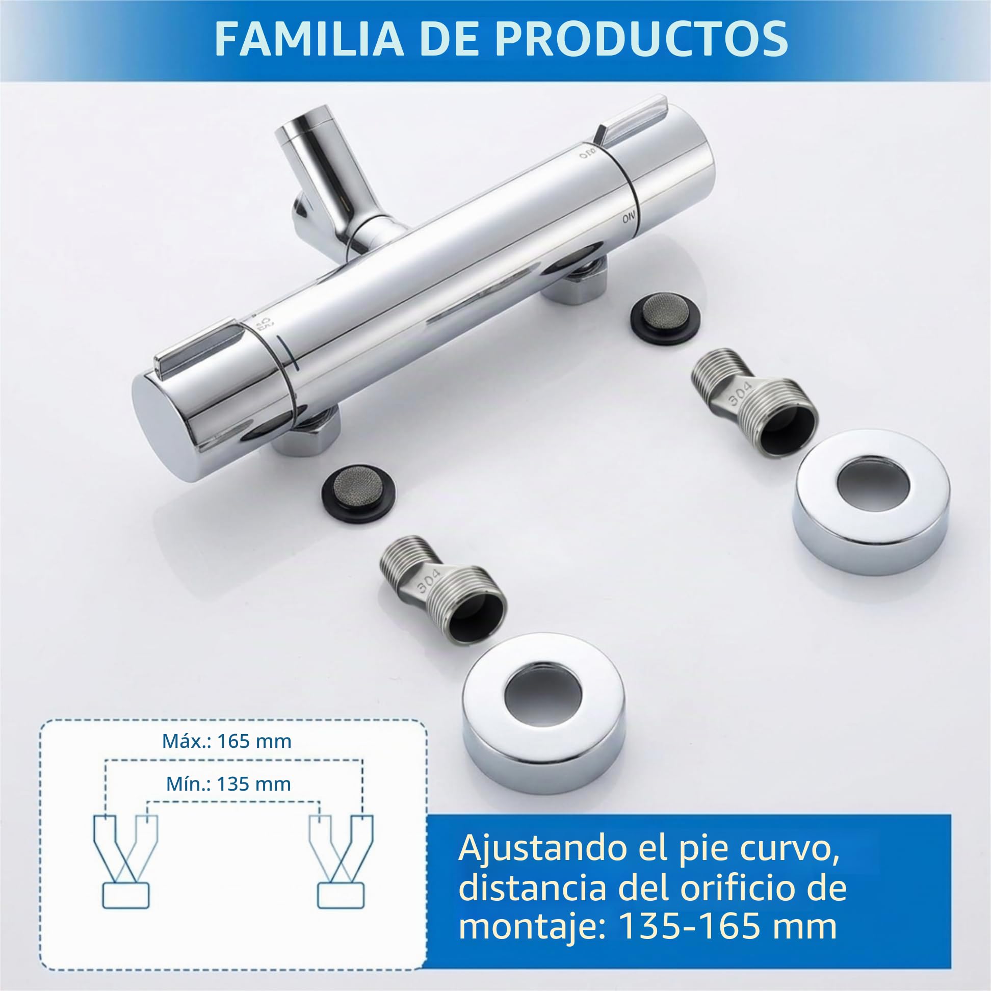 Grifo Ducha Termostáticos 38 ℃ Grifo Termostato Ducha Cromado | Grifo de Ducha de dos Salidas Grifo bañera y ducha de Ducha Termostático Grifo bañera de Latón