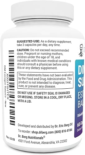 Miniatura 3 de Dr. Berg DIM Suplemento de equilibrio de estrógeno - Suplemento de estrógeno original para mujeres con diindolilmetano para síntomas menstruales y