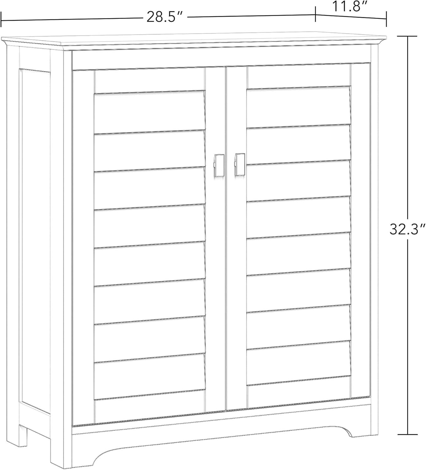 RiverRidge Brookfield Bathroom Storage Cabinet with 2 Shutter Style Doors with Adjustable Shelves for Versatile Bathroom Cabinet Storage of Toiletries, Towels & More