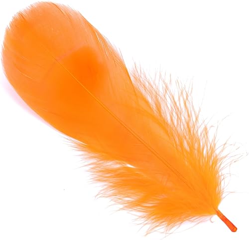 Miniatura 2 de AWAYTR 100 plumas de ganso natural para manualidades, bodas, decoración de fiesta en el hogar (amarillo dorado)