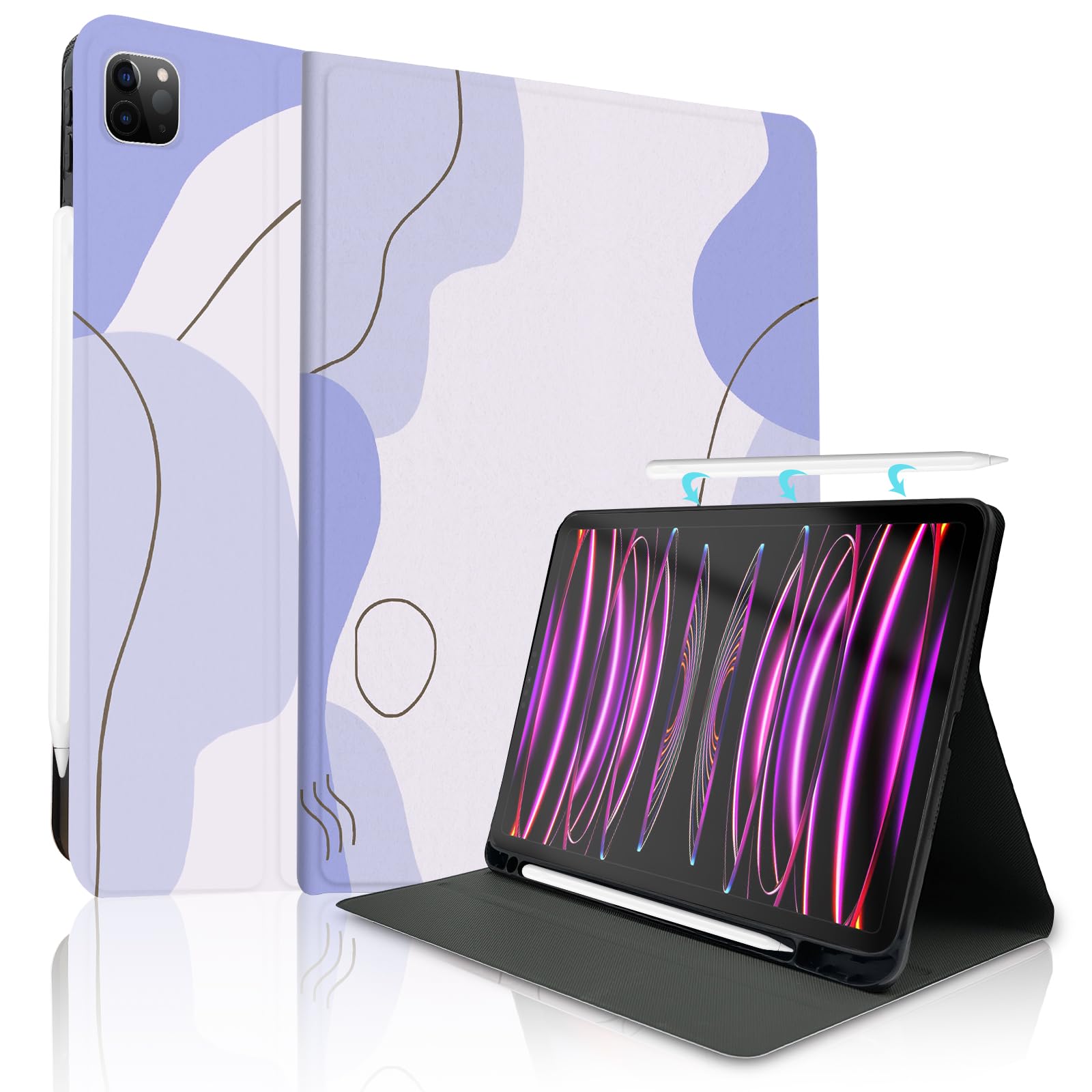 TopPerfekt Case for iPad Pro 4th / 3rd / 2nd Generation (2022/2021 / 2020) 11 Inch - TPU Shockproof Frame and Folio Leather Cover [Pencil Holder, Auto