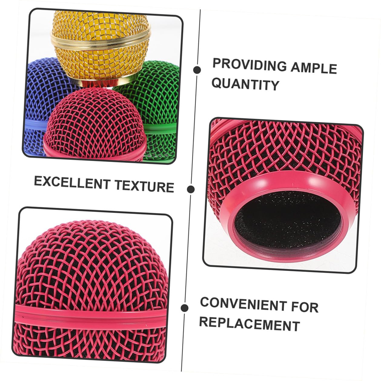 PRETYZOOM 8 piezas Repuesto de Rejilla de Micrófono Metálica con Malla Colorida para Cubierta Protectora de Micrófono Duradera para Músicos y Profesionales de Audio