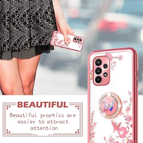 Miniatura 7 de nancheng Para Samsung Galaxy A23 5G  4G Funda De Teléfono Con Soporte De Anillo Lindas Niñas Mujeres Suave Silicona A Prueba De Golpes Cubierta De