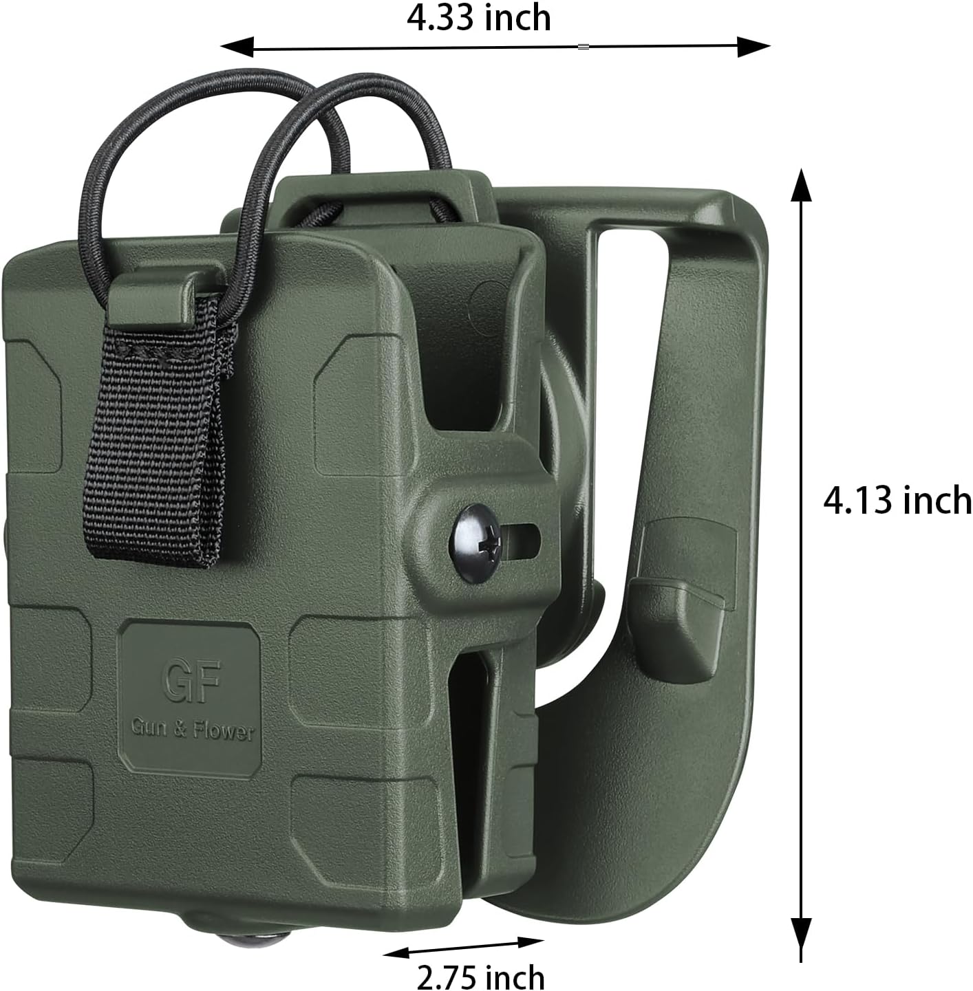 GUN & FLOWER Universal Tactical Radio Holster Holder Case for Two-Way Walkie Talkies, Radio Pouch for Motorola, Kenwood, Hytera Many Types, Adjustable Accessories- Green