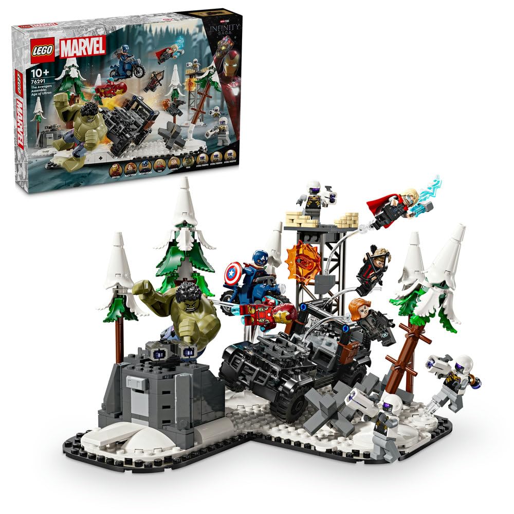 LEGO Marvel The Avengers Assemble: Age of Ultron, Buildable Super Hero Toy Set for 10 Plus Year Old Kids, Boys & Girls, with 8 Minifigures Including Thor, Hulk and Iron Man, Gift Idea 76291