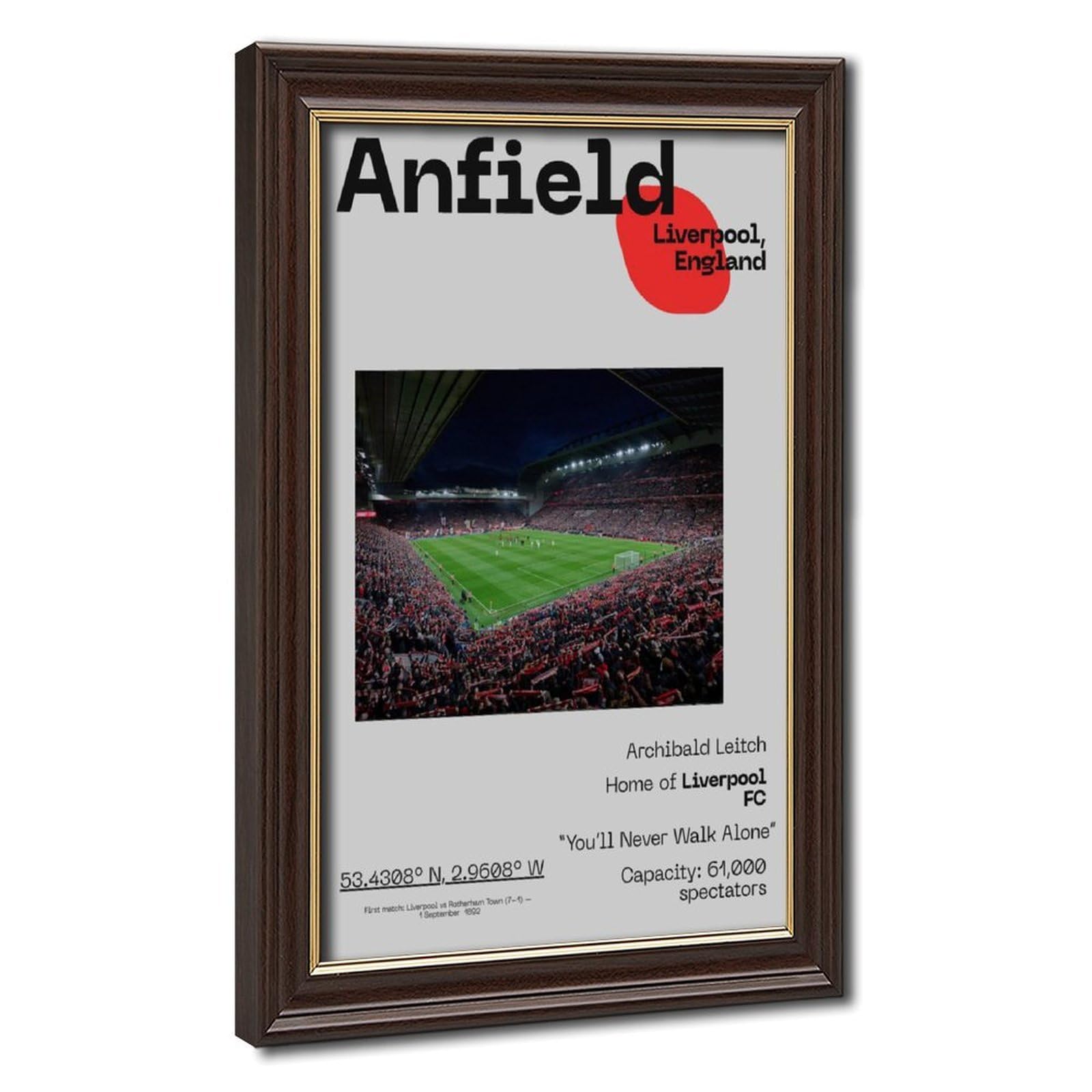 Bareronor Mokume Gane Frame-Style Anfield Stadium Poster By Fws Canvas Poster For Home Decor Gift