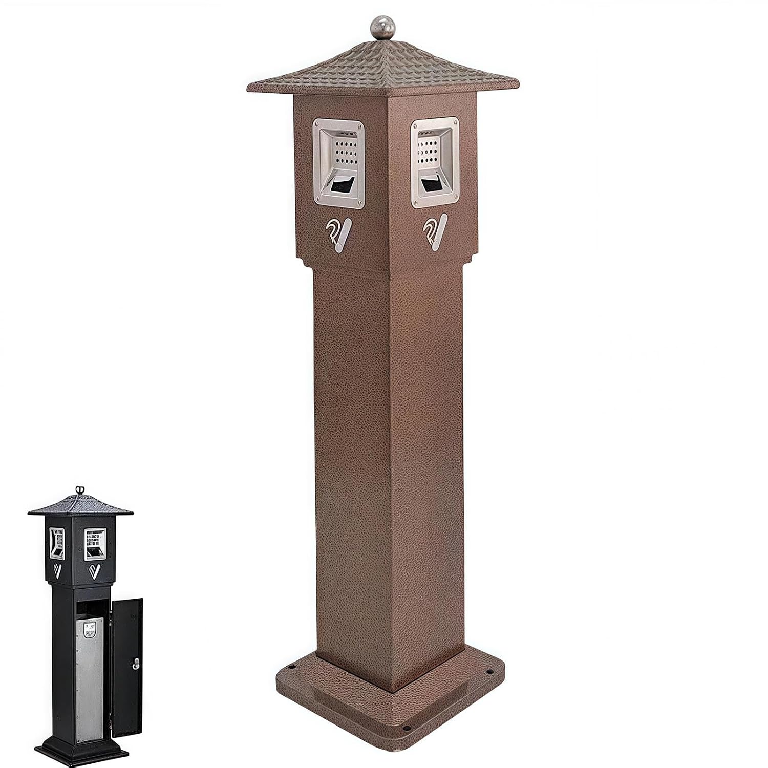 Heavy-Duty Outdoor Metal Trash Can, Floor Standing Ash Bin for Patios, Gardens, Hotels, Pubs, Offices - Durable Waste Receptacle for Commercial Use