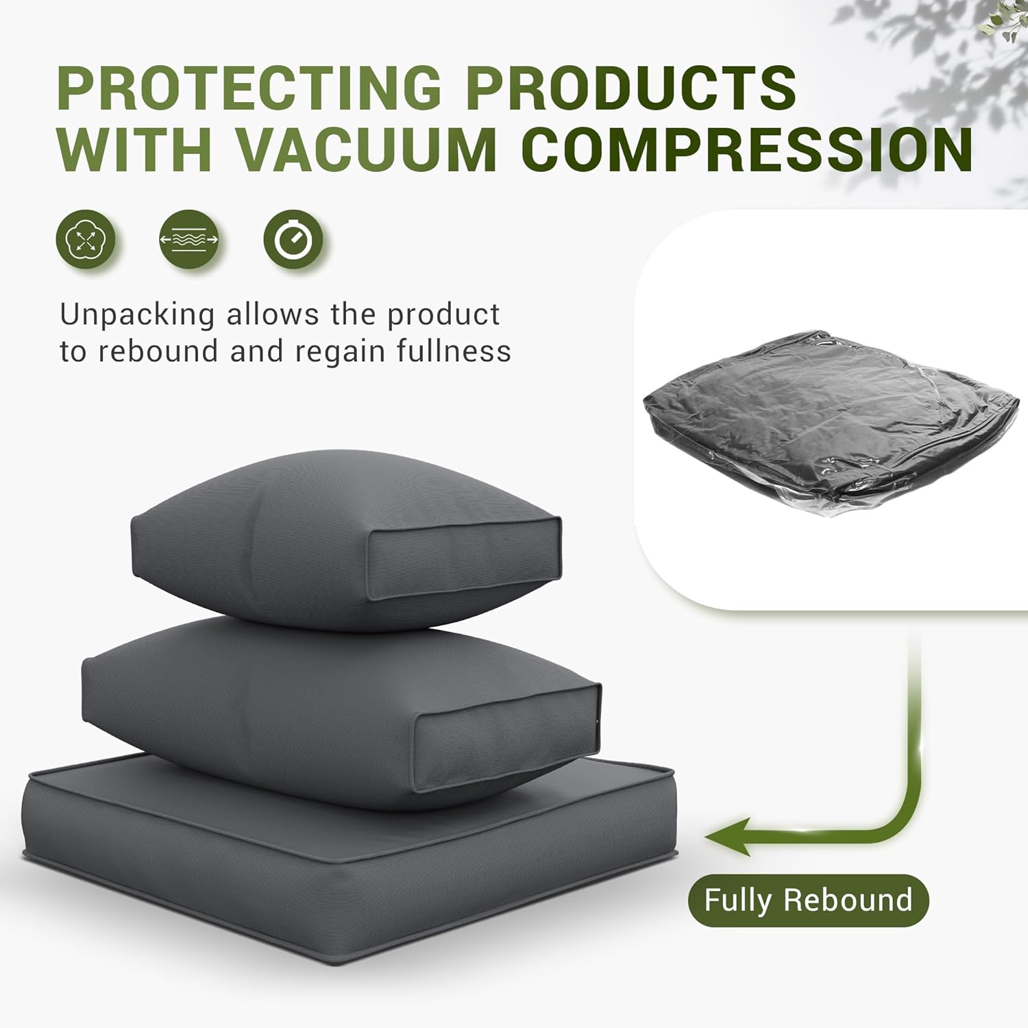 Amopatio Outdoor Chair Cushions 9 Pieces with 4 Cushions and 5 Pillows, Waterproof & Fade Resistant seat Cushions for 4-seat Patio Furniture, Outdoor sectional Sofa Couch, Dark Grey
