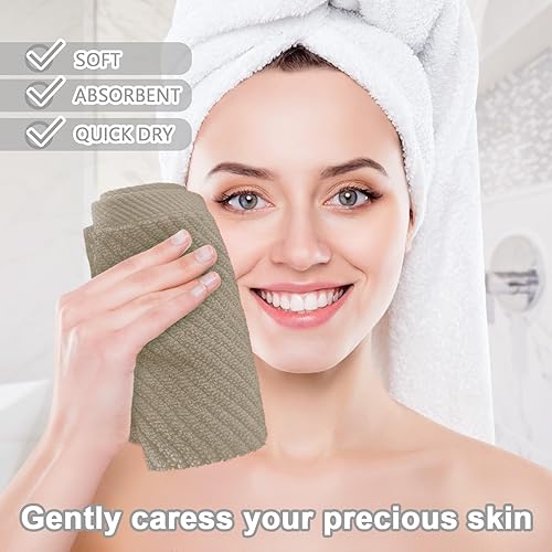 Vista 111 de VOOVA & MOVAS Juego de toallas rojas de baño, 100% algodón, ligeras, suaves, de secado rápido, juego de 6 toallas, 2 toallas de baño grandes de 30 x