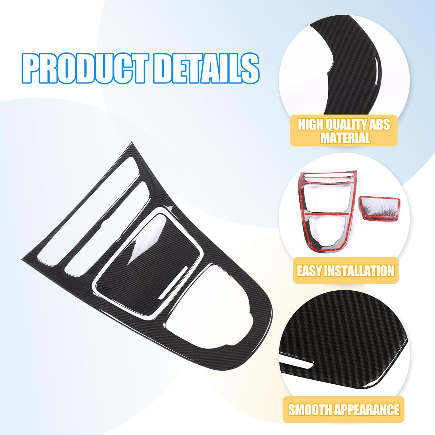 LLKUANG Center Console Gear Box Panel Cover ABS Carbon Fiber Style Compatible with Mercedes Benz E-Class W213 2016-2018