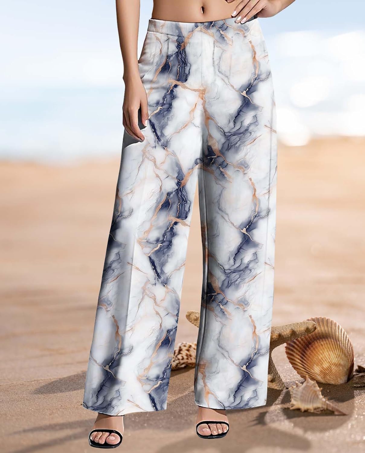 Womens Boho Pants Casual Oversize High Waisted Wide Leg Trousers Pattern Printed Ourdoors Pant for 2025 Summer - Image 4