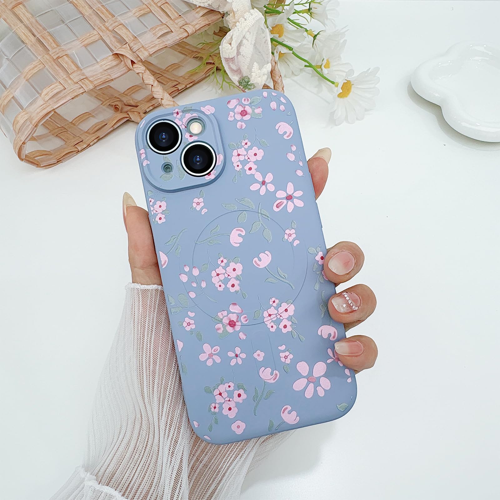 Custodia per telefono in TPU ibrida in PC agnetico agSafe colorata per iPhone 14 Pro (viola scuro