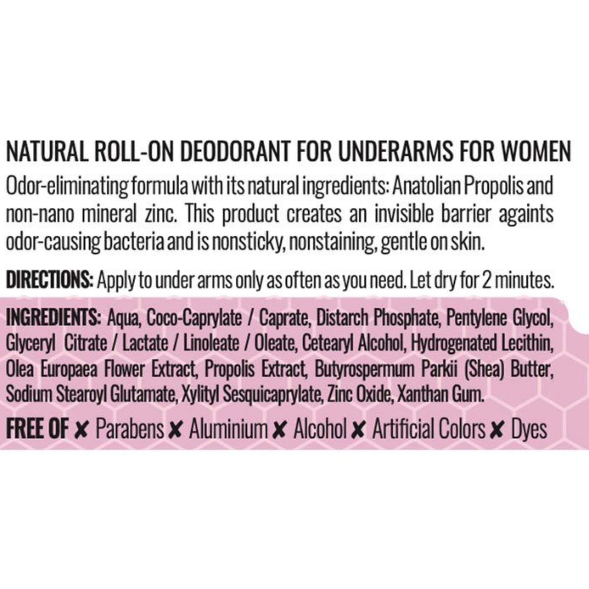 Bee and YOU Naturalny dezodorant w kulce, lekki i świeży chłód, 100% naturalny, z propolisem anatolianowym, masłem shea i cynkiem mineralnym, zapobiegającym złym odor (dla kobiet) (dezodorant dla