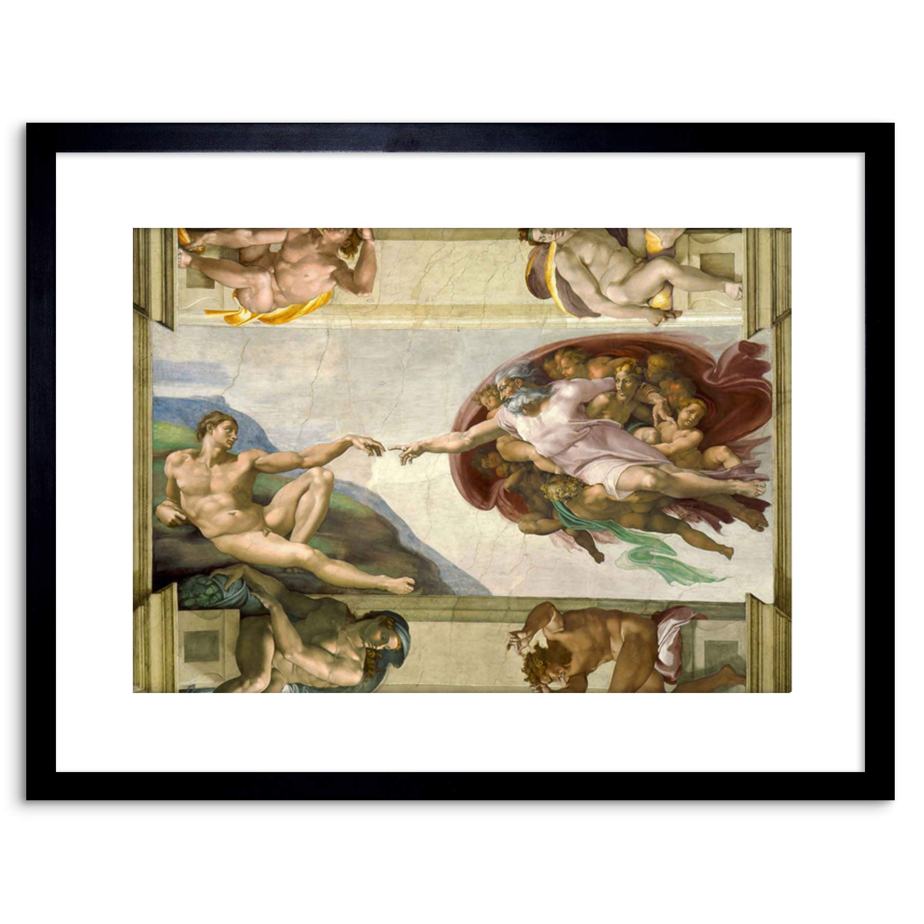 Wee Blue Coo PAINTING ALLEGORY MICHELANGELO CREATION ADAM FRAMED PRINT F97X4026