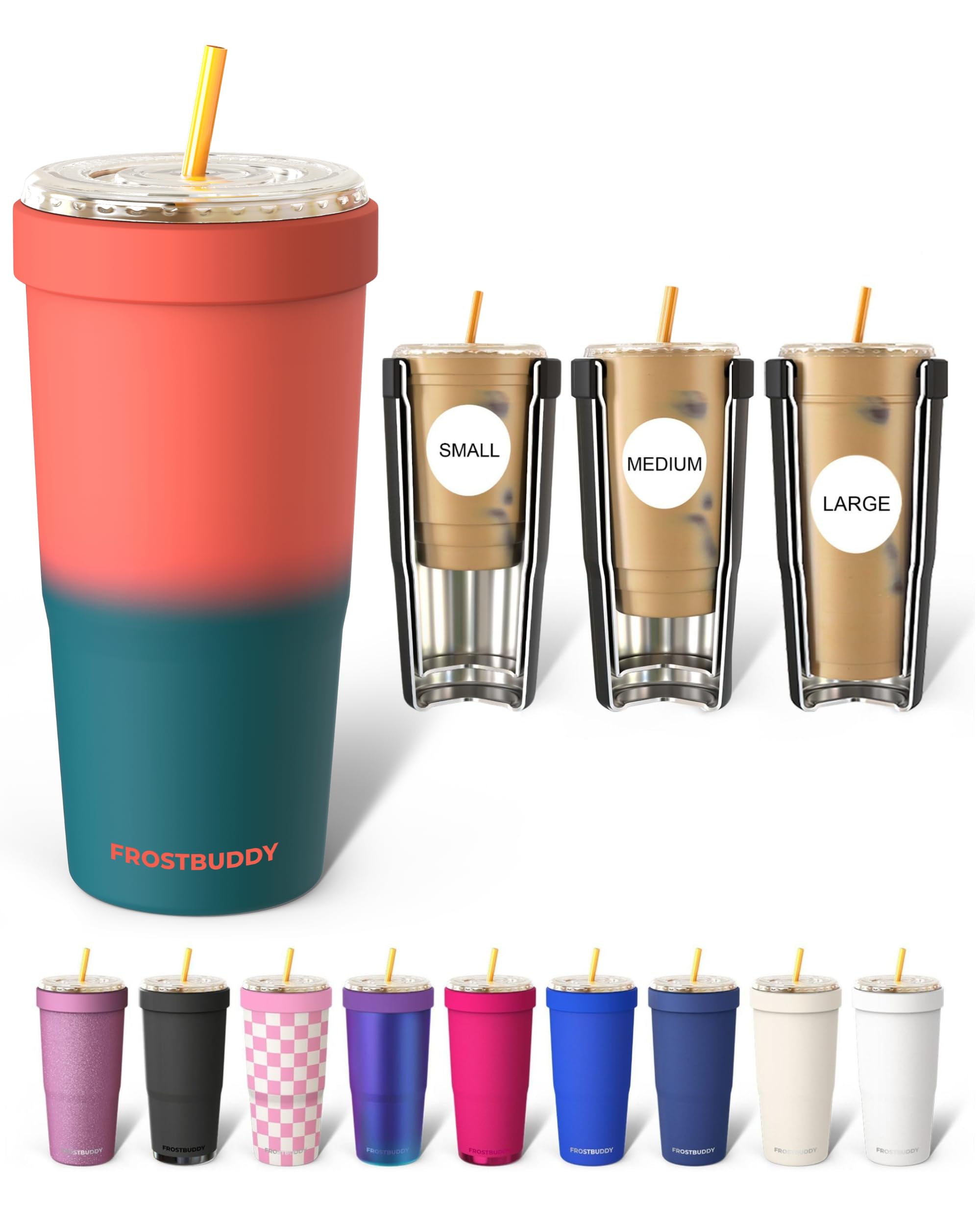 Frost Buddy Togo Buddy 30oz Tumbler - Spill-Proof Flip Lid (Tropical Sun)