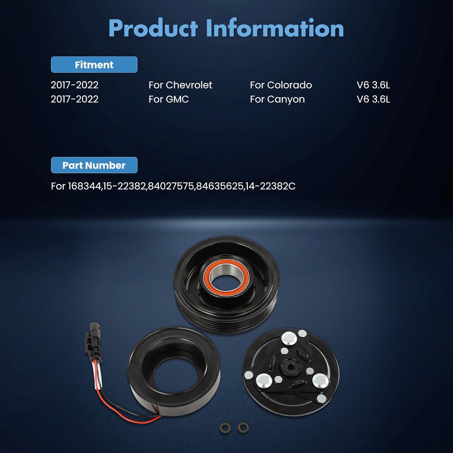 ECCPP A/C Compressor Clutch 2017-2022 Fit for Chevrolet Colorado 3.6L AC Clutch