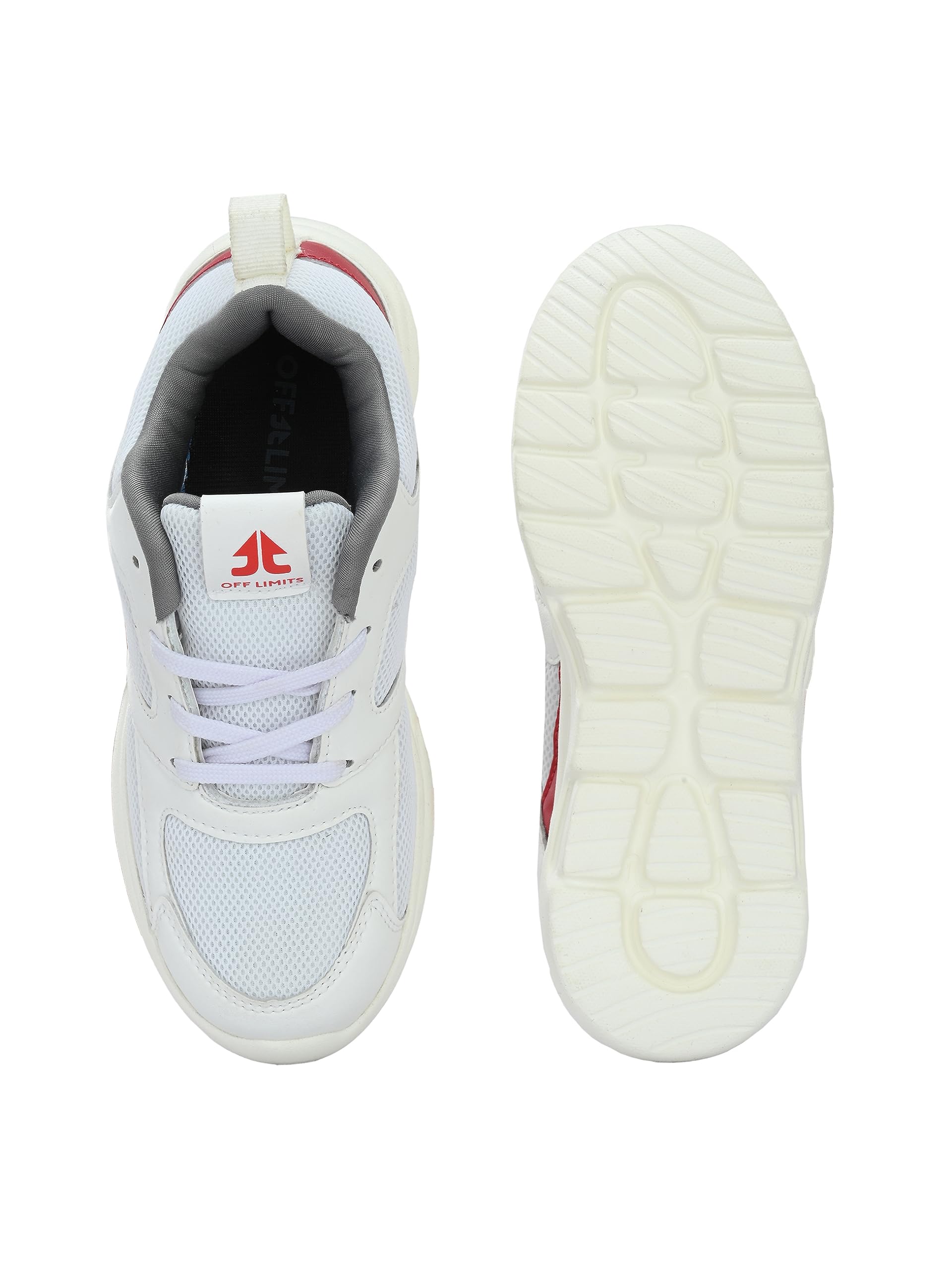 OFF LIMITS Girl's NIX JR Running Shoes, WHITE/RED, 5 3