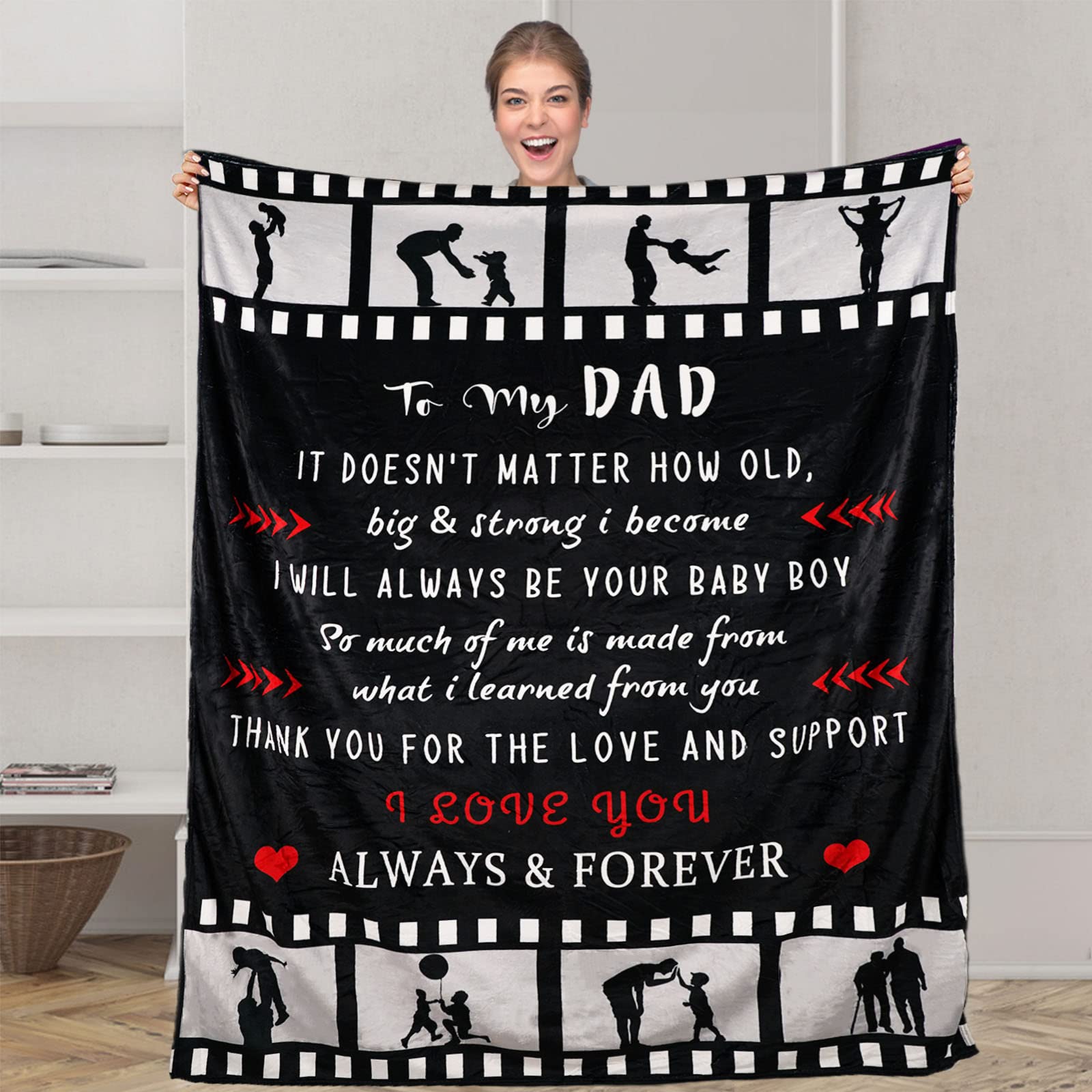 Flanell-Decke Für Papa – Persönliches Geschenk Zum Vatertag, Weich & Leicht