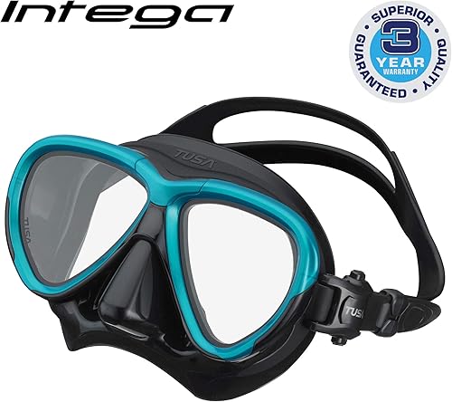 Vista 21 de Tusa Máscara de Buceo Intega Azul cola de pez