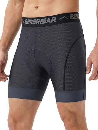 BERGRISAR Cycling Underwear Men 4D Padded Anti-Slip Bike Liner
