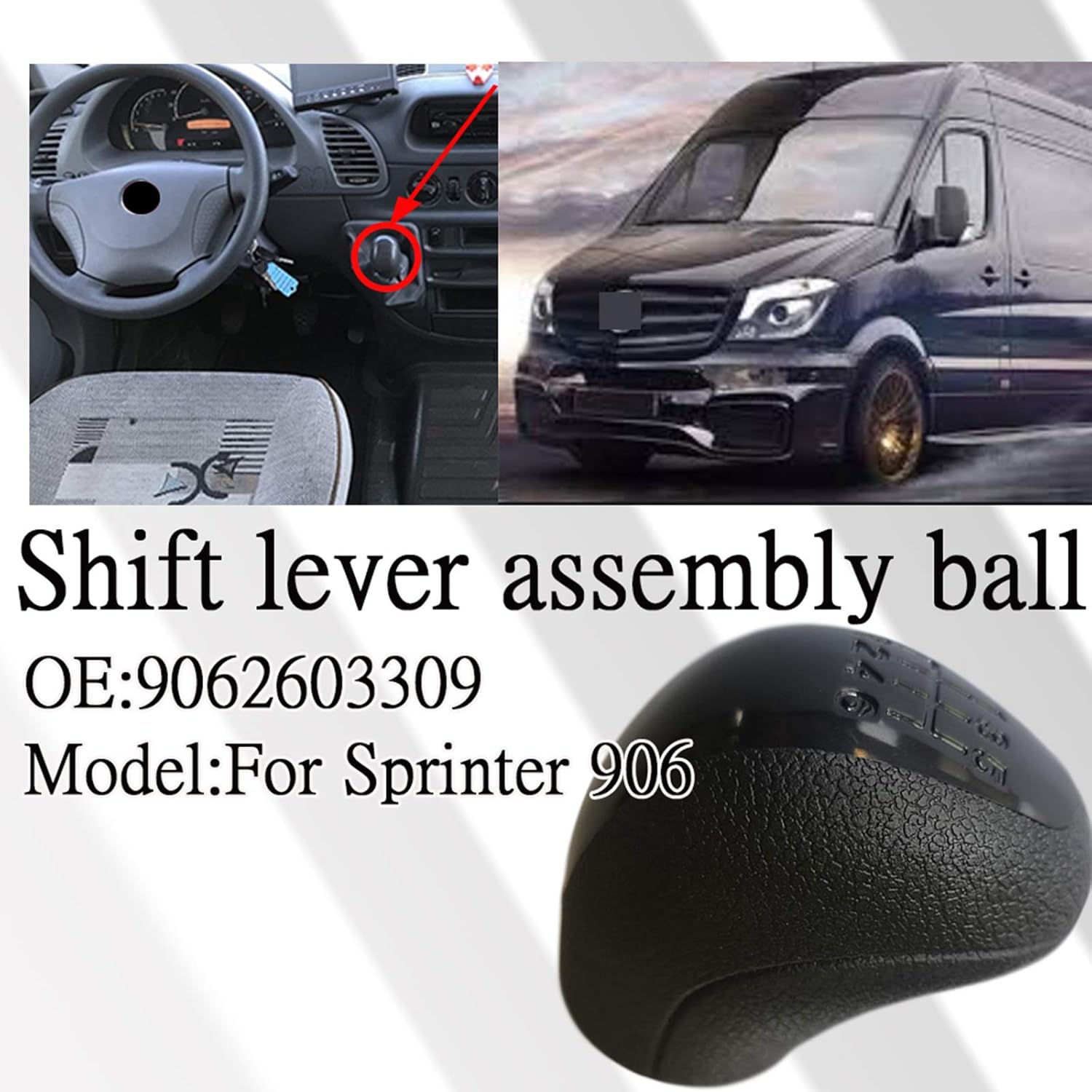 Sprinter Automatic Transmission Shift Lever Knob Car Shift Lever Head for Mercedes Sprinter 906 2006- OE 9062603309