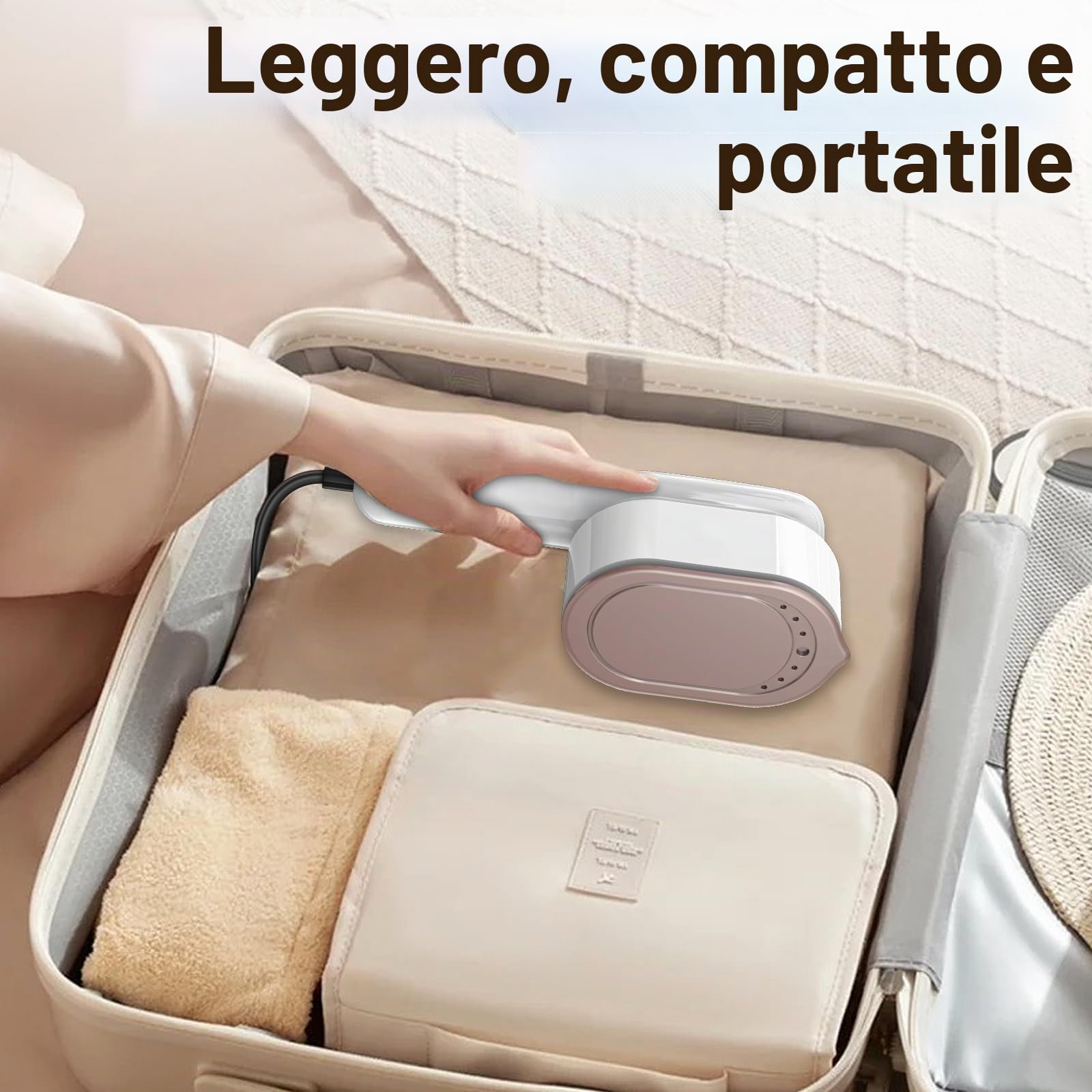 Piastra a vapore portatile Steamer,1000W Ferro da Stiro Verticale,Mini Ferro da Stiro Girevole,2 in 1 Ferro da Stiro da Viaggio con serbatoio dell'acqua da 100 ml, per Casa, Ufficio e Viaggi
