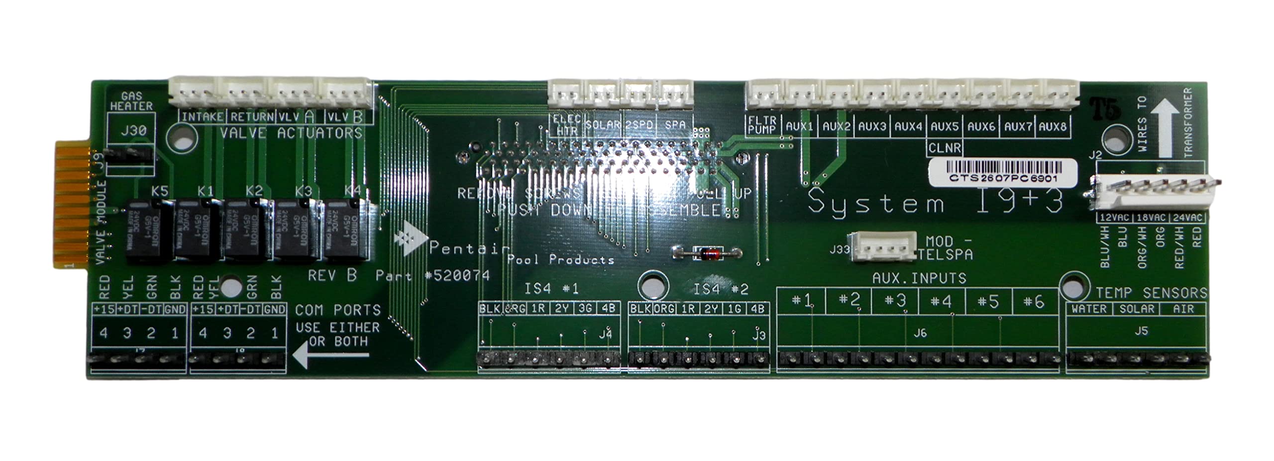 Pentair 520267 i9+3 Personality Circuit Board Replacement IntelliTouch Pool and Spa Automatic Control Systems