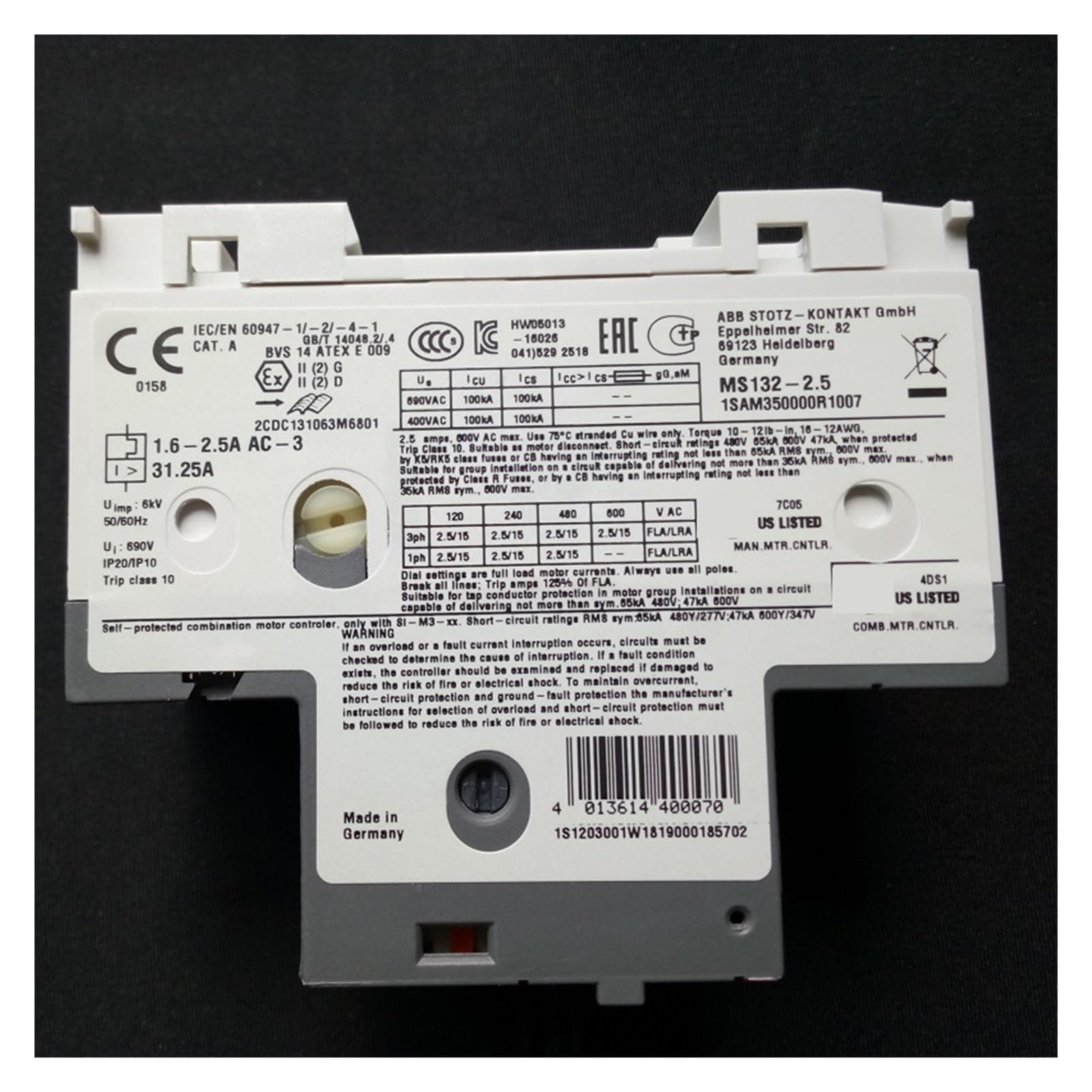 Motor Protector Circuit Breaker MS132-0.16 MS132-1.0 MS132-6.3 MS132-10 MS132-12 MS132-25 MS132-32(4P)