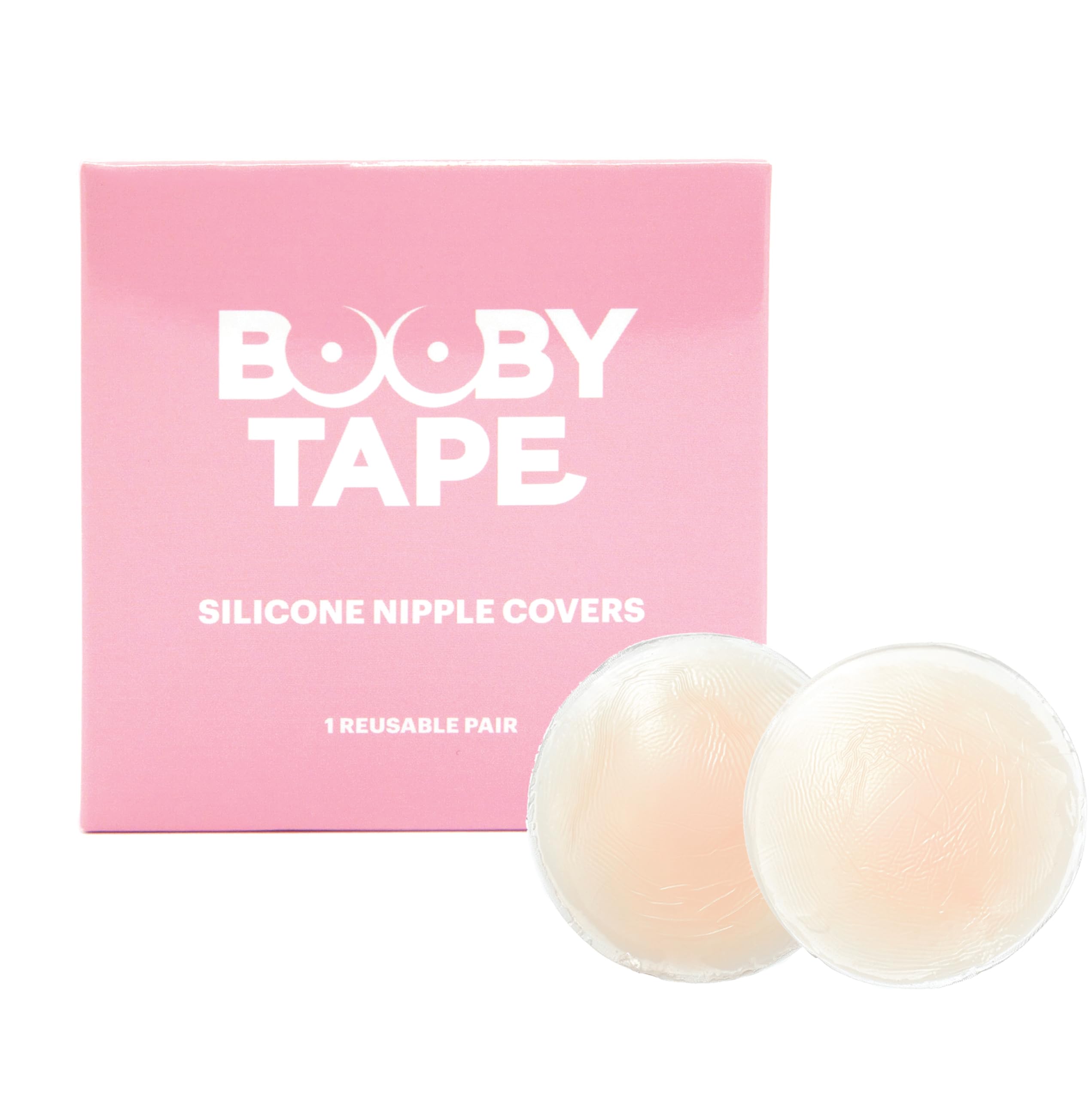 Booby Tape Silicone Nipple Covers Reusable Seamless Breast Pasties 1 Pair, One Size