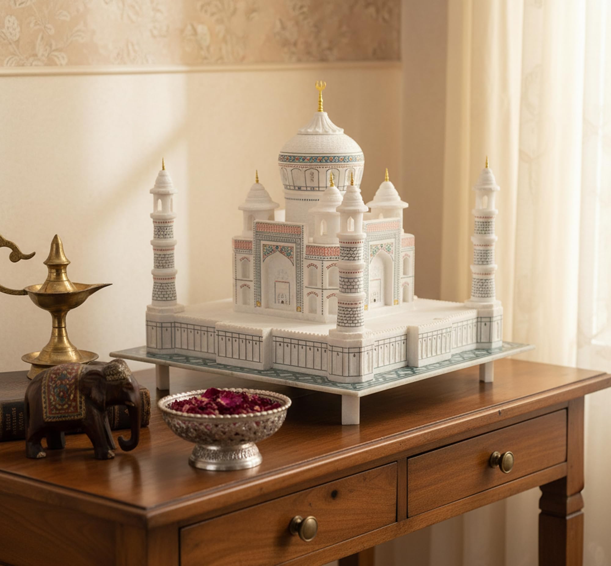 StonKraft Marble India Souvenir Collectible Handicraft Taj Mahal/Tajmahal Building Replica Model Statue Miniature