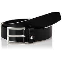 Tommy Hilfiger Uomo Cintura Hampton 4.0 Cintura in Pelle, Nero (Black)