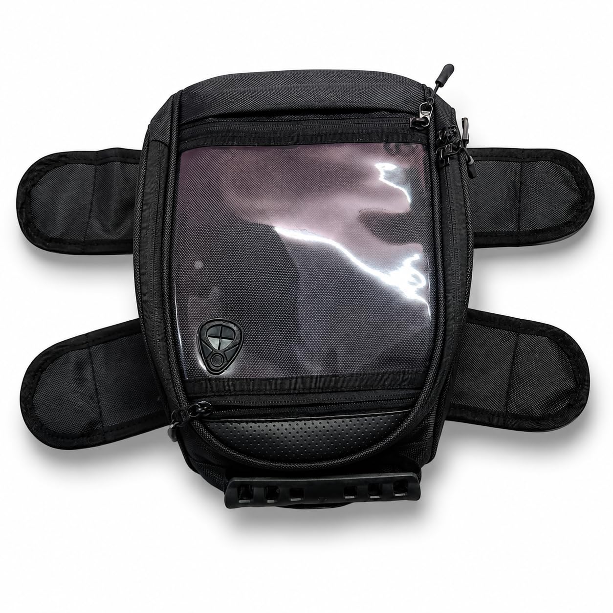 RJVON Universal Motorcycle Fuel Tank Bag with Touch Screen Mobile Holder | Waterproof Bike Tank Bag | Multi Storage Zipper Pockets | Adjustable Strap | Riding Travel Luggage Bag for All Bikes (Black)-image-32