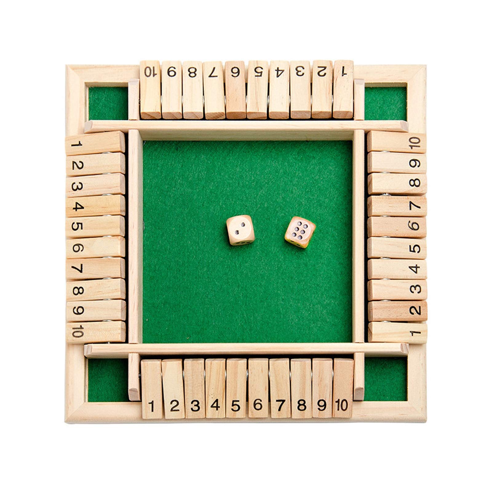 Buy Tiktoky Shut The Box Dice Game Wooden 4 Player, Mathematic