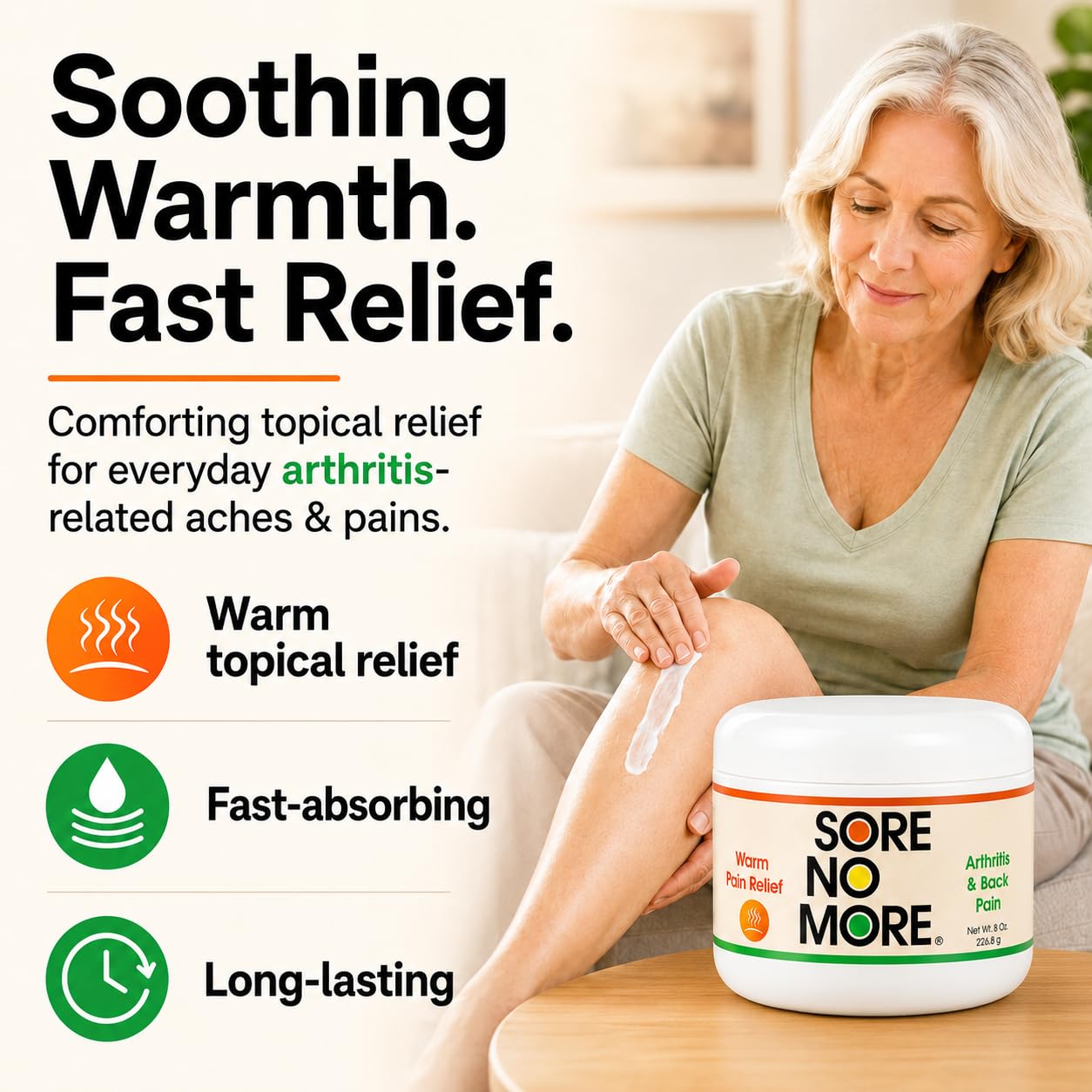 Sore No More Warm Arthritis Pain Relief Cream, 8oz — Amazon image 3