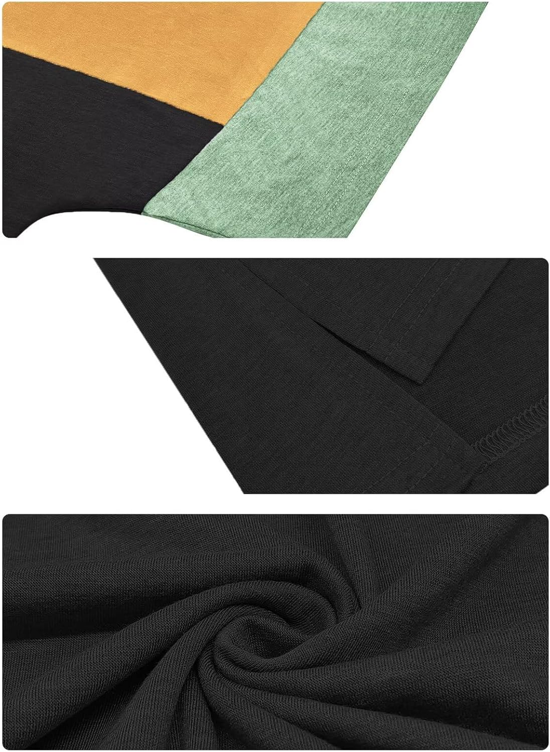 DOLNINE Plus-Size-Tops for Women Summer Color Block Shirts Casual Crewneck Tees Trendy Going Out Side Split Tunics XL-5XL - Image 4