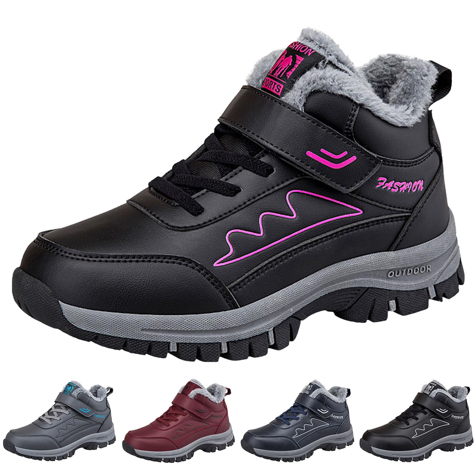 Stivali Neve Bambino 2026 da Donna Invernali Stile Coppia Scarpe Casual con Gancio Anello Comode e Alla Moda Semplici Ispessite Boots Uomo Pelo
