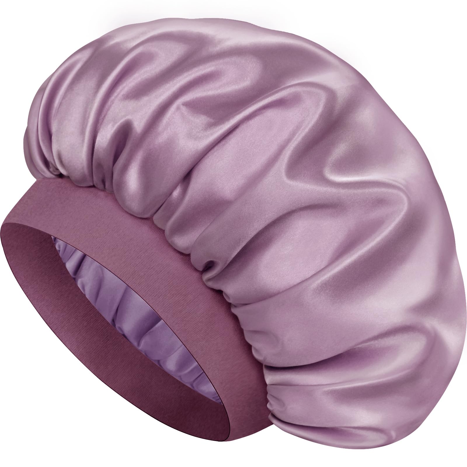 Satin Silk Bonnet for Hair, Double Layer Sleep Cap for Men &amp; Women