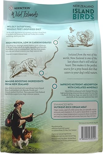 Miniatura 9 de Addiction Wild Islands Island Bird - Alimento seco prémium para perros con pavo, pavo y pollo, 4 libras