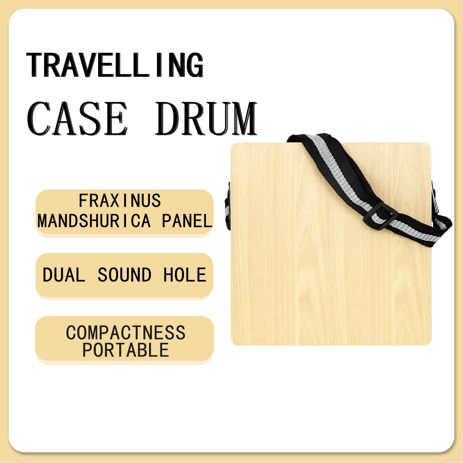 Cajon Custodia da viaggio for tamburo, portatile, compatto, cajon, tamburello, strumento musicale a percussione a mano con tracolla