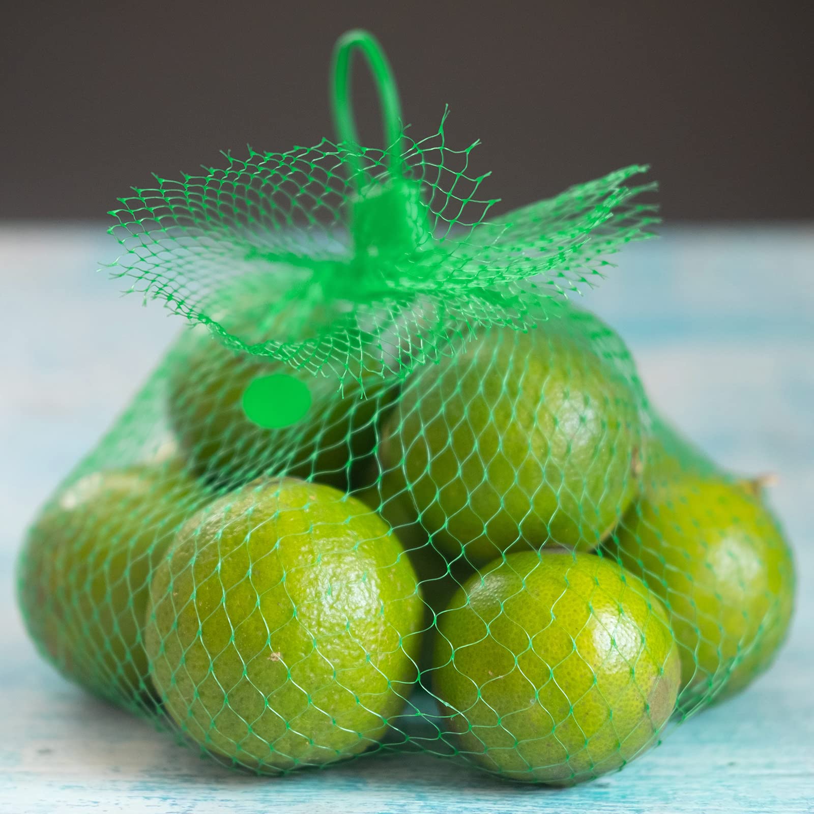 Lot de 100 sacs en filet réutilisables pour ranger les œufs, fruits et noix, vert