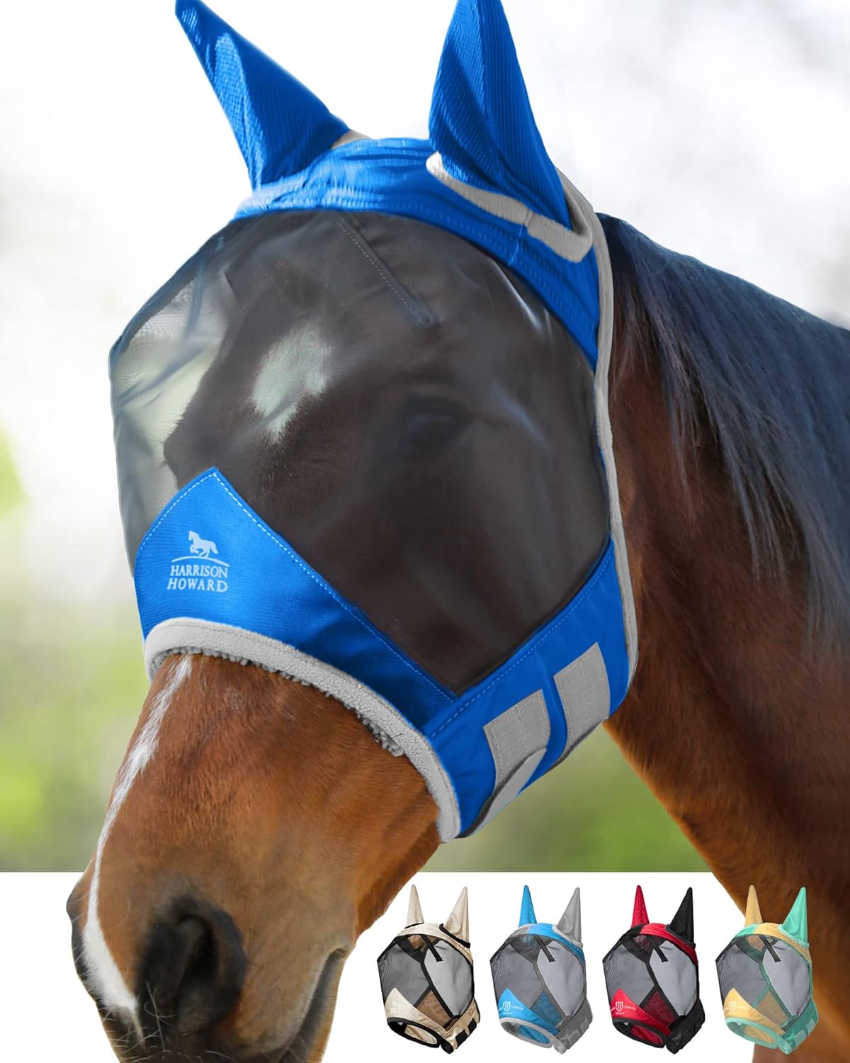 Harrison Howard Pro Luminous Horse Fly Mask Standard with