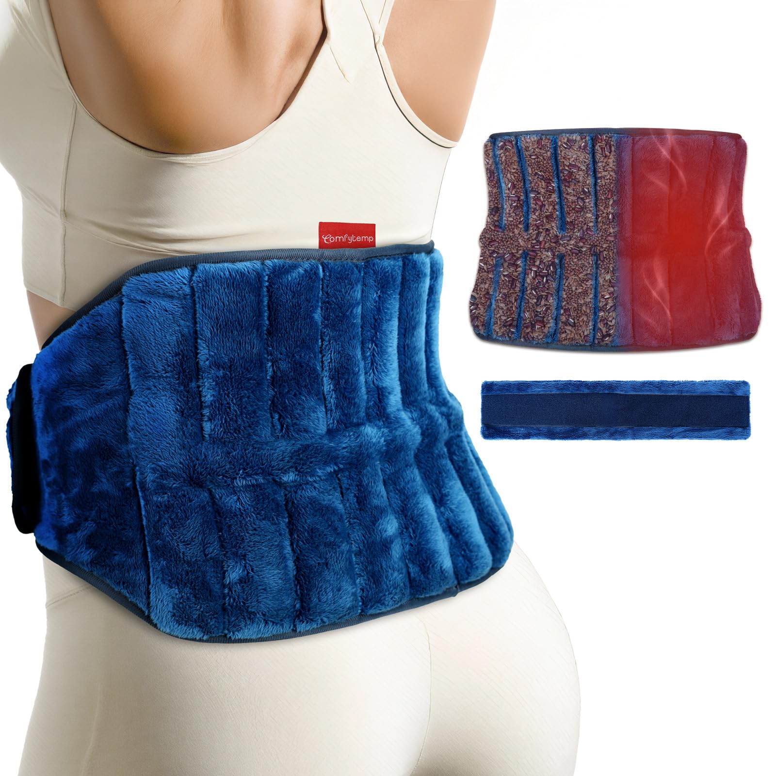 Photo 1 of Comfytemp Microwave Moist Heating Pad for Back Pain Relief, Sciatica Recovery Must Have, Microwavable Hot Therapy for Lower Lumbar, Cramps, Waist Warm Compress, Get Well Items for Men Women
